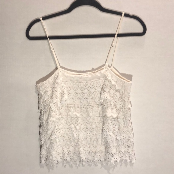Express White Crochet Lace Tank Top Boho Festival - Picture 4 of 5